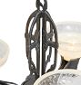 Vintage Art Deco 3-Light Chandelier with etched Cup Shades