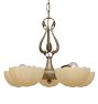 Vintage Art Deco 5-Light Cup Shade Chandelier