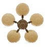 Vintage Art Deco 5-Light Cup Shade Chandelier