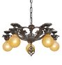 Vintage Colonial Revival 5-Light Hammered Texture Chandelier