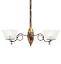 Vintage Colonial Revival Jappaned 2-Light Chandelier