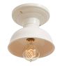 Vintage Industrial White Enamel Shade Semi-Flush Mount Set of 2