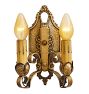 Vintage Romance Revival Wall Sconce with Motifs and Beading
