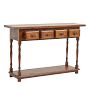 Vintage Traditional 3 Drawer Concsole with Turned Legs and Lower Shelf