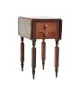 Vintage Traditional Sheraton Side Table with Drop Leafs and Turned Legs