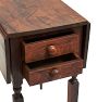 Vintage Traditional Sheraton Side Table with Drop Leafs and Turned Legs