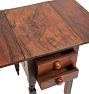 Vintage Traditional Sheraton Side Table with Drop Leafs and Turned Legs
