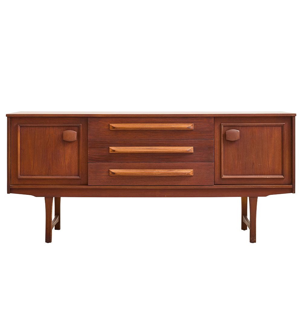 Vintage Mid Century Modern Teak Credenza by Rejuvenation