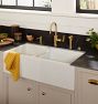 Frost Fireclay Double Kitchen Sink, 39-1/2" x 10" x 18"