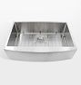 Bass Apron Front Stainless Steel Single Kitchen Sink, 33" x 19" x 10" - White