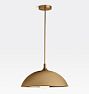 Poplar Pendant, Heritage Brass - 36" - Heritage Brass 18" Dome Shade