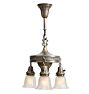 Vintage Chandelier Classical Revival 3 Light Pan W Turnkey Sockets