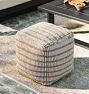 Striped Handwoven Indoor/Outdoor Pouf