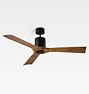 Open Box: Aviator LED Ceiling Fan (54"), 3-Blades - Matte Black, Distressed Koa Blades