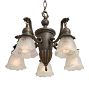 Vintage Classical Revival 5-Arm 2-1/4" Fitter Chandelier with Turnkey Sockets