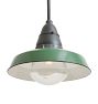 Vintage Industrial Pendant with Large Green Shade