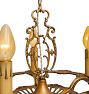 Vintage Classical Revival 5-Light Bare-Bulb Polychrome Candle Chandelier