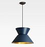 Anello 18" Pendant, Matte Thunder Blue and Brass Powdercoat Shade - 30" Length