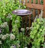 Antiqued Copper Birdbath With Perching Rim
