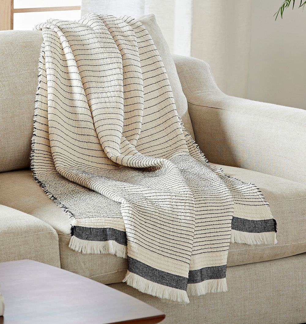 Waffled Stripe Throw by Rejuvenation