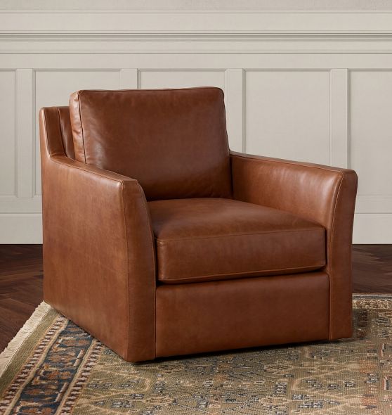 McNary Leather Swivel Chair by Rejuvenation