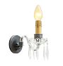 Vintage Victorian Crystal Armed Single Light Sconce