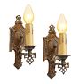 Vintage Romance Revival Cast Bronze Sconces Set of 2