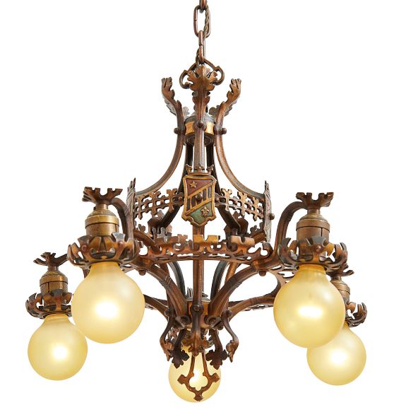 Vintage Classical Revival Cast 5 Light Chandelier by Rejuvenation