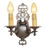 Vintage Classical Revival Cast Bronze Double Sconces Set of 2