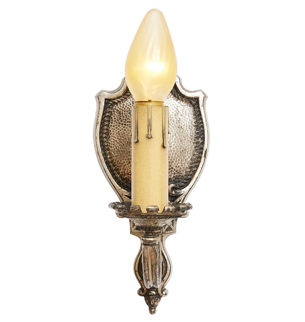Vintage Classical Revival Sheild Backplate Sconce Set of 2 by Rejuvenation