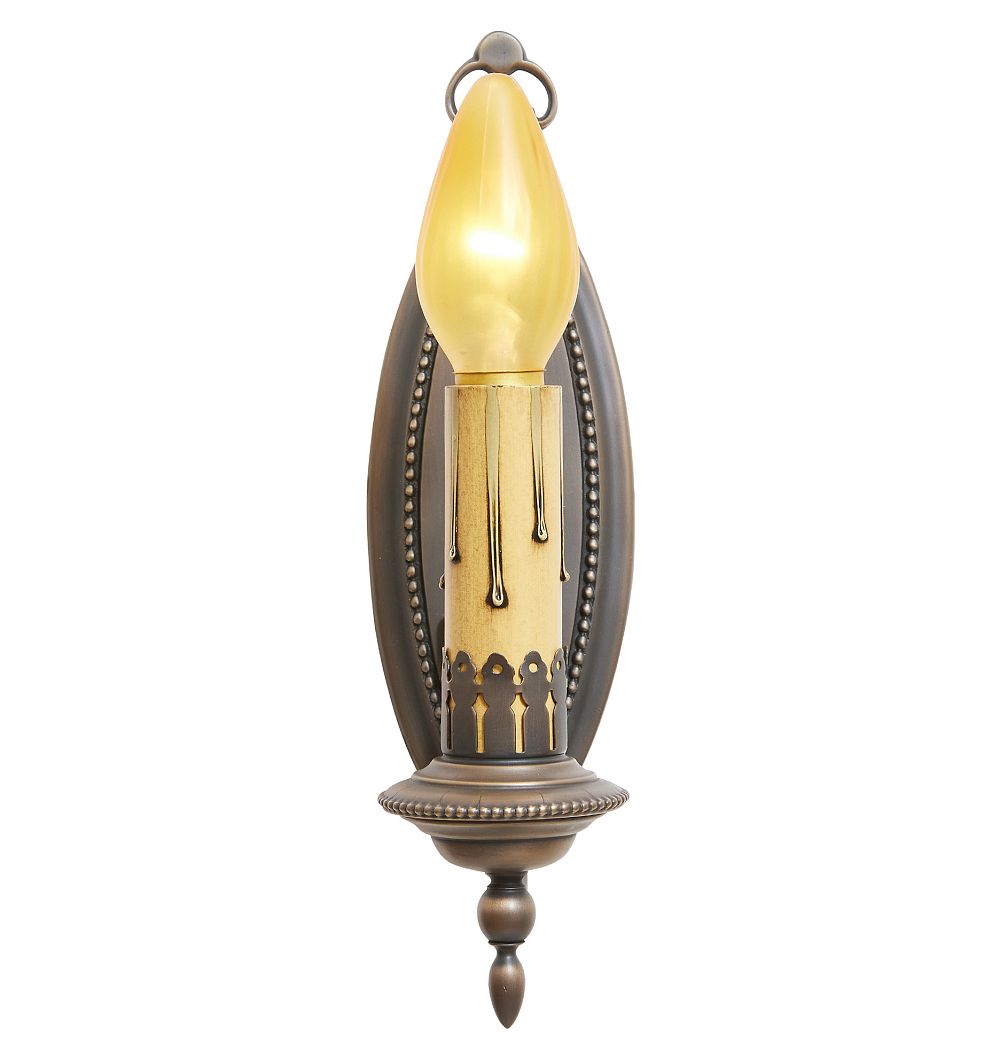 Vintage Colonial Revival Cast Sconce with Beading by Rejuvenation