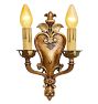 Vintage Romance Revival Botanical Motifs Double Sconces Set of 4