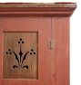 Vintage Traditional 19th Century Painted Pie Safe with Floral Motif Punched Tin Panels