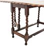 Vintage Traditional Barley Twist Gateleg Scalloped-Edge Drop Leaf Oak Table