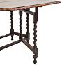 Vintage Traditional Barley Twist Gateleg Scalloped-Edge Drop Leaf Oak Table