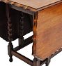 Vintage Traditional Barley Twist Gateleg Scalloped-Edge Drop Leaf Oak Table