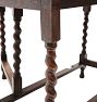 Vintage Traditional Barley Twist Gateleg Scalloped-Edge Drop Leaf Oak Table