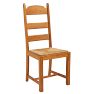 Vintage Traditional Ladderback Oak and Rush Dining Chairs Set of 6