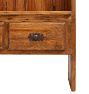 Vintage Traditional Rustic Storage Entryway Bench with 4 Drawers and Shelf