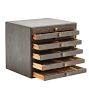 Vintage Traditional Wooden 10 Drawer Tabletop Storage Cabinet