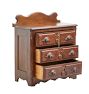 Vintage Victorian Petite Walnut Carved Dresser with Backsplash and 3 Drawers