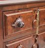 Vintage Victorian Petite Walnut Carved Dresser with Backsplash and 3 Drawers
