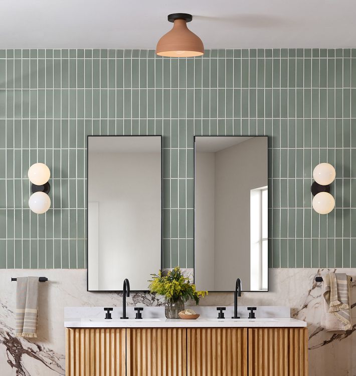 FOLK Abigail Ceramic Semi-Flush Mount | Rejuvenation