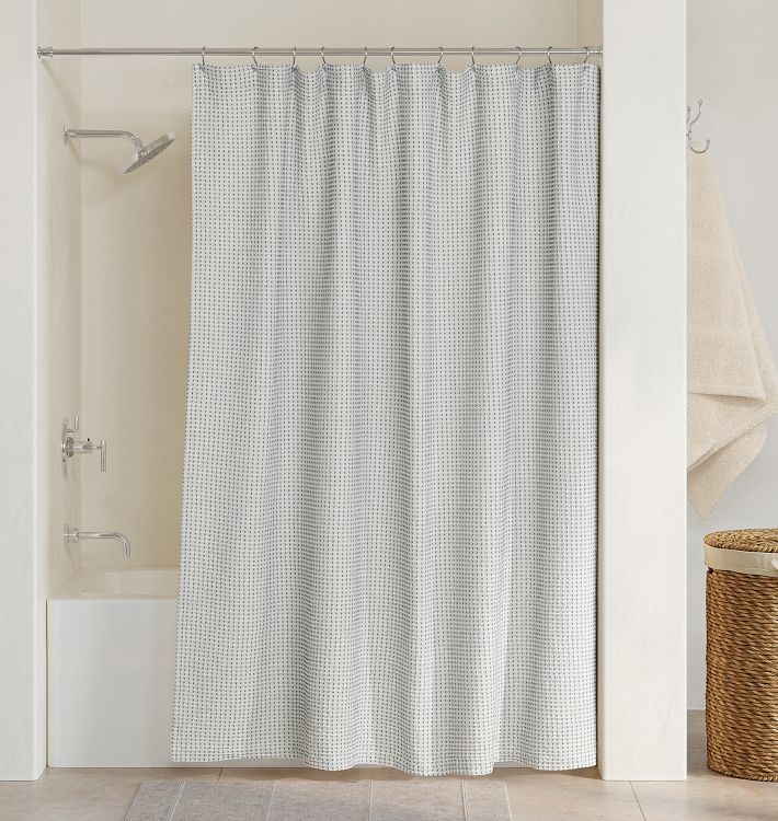Dobby Woven Dot Shower Curtain