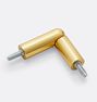 Drapery Pivot Corner Bracket - 3/4" - Aged Brass