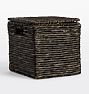 Open Box: Stafford Woven Square Basket 13" x 13" x 10.5" - Black Washed