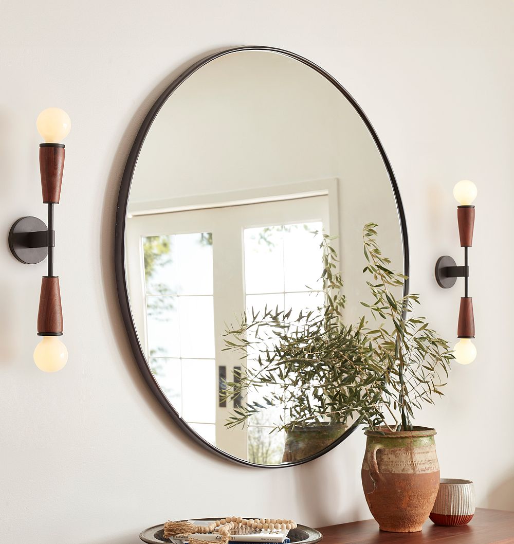 Round Metal Framed Mirror by Rejuvenation