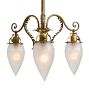 Vintage Classical Revival 3-Light Chandelier with Glass Shades