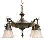 Vintage Classical Revival 4-Light Chandelier with Glass Shades