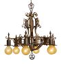Vintage Romance Revival 6-Light Bare-Bulb Chandelier